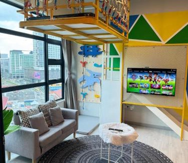 Downtown Kota Kinabalu Appartement | JQ#11 City View Slide LoftBed 2R1B 5pax near Suria Mall, Gaya St, SICC