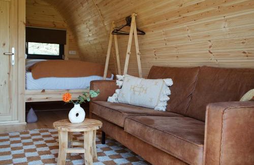 Jubbega Chalet De Ski | Knusse Glamping Pod met privé sauna & uitzicht