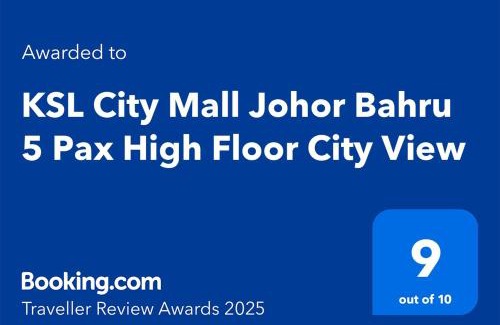 Taman Century Appartement | KSL City Mall Johor Bahru 5 Pax High Floor City View