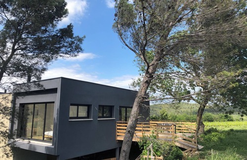 Durban-Corbieres Maison | « La Cabane » Mur de verre XXL, vue panoramique