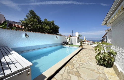 Los Realejos Maison | Bungalow dans un endroit très calme avec vue imprenable sur la mer et piscine chauffée