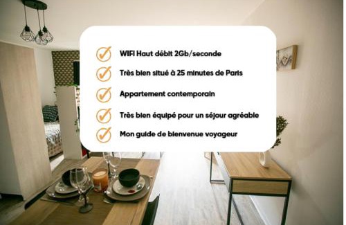 Les Mureaux Appartement | La Téranga - WIFI - Coeur de ville - Gare