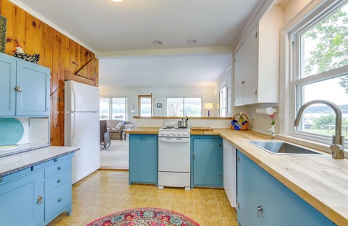 Coventry Lake Cottage | Lakefront Cottage w/ Covered Porch & Dock!