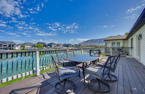 Stansbury Park Maison | Lakefront Utah Home with Private Beach, Dock and Canoe