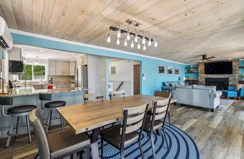 Gray Maison | Lakehouse on Little Sebago Lake with Private Beach, Dock, Kayaks and a Firepit