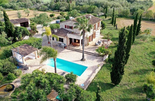 Sant Joan Maison | Grande Finca en pierre à la campagne avec piscine et magnifique vue panoramique