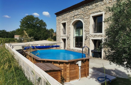 Fontanes Maison | Large stone house, swimming pool, billiards, petanque area, table soccer