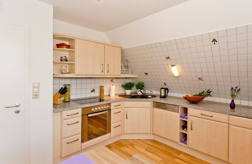 Toppenstedt Appartement | amplio apartamento con balcón, chimenea y vistas a los prados y campos.