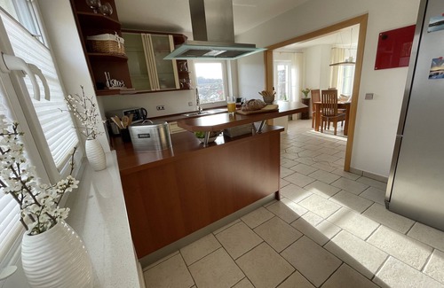 Nieder-Werbe Maison | Large vacation apartment (120m²) with "beautiful view" Garden with playground