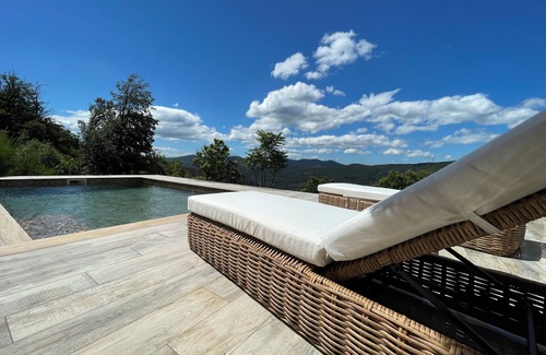 Lamelouze Villa | Le Belvédère Cévenol -2 Pers. Piscine/jacuzzi- Vue Exceptionnelle Calme Absolue