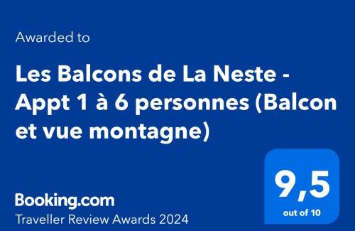 Arreau Appartement | Les Balcons de La Neste - Appt 1 à 6 personnes (Balcon et vue montagne)