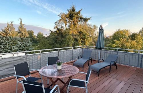 Kaltenweide Appartement | LGH-Moderne, ruhige Wohnung, Nähe zum Flughafen und Autobahn, 24h-self-check-in, vollausgestattet, DisneyPlus, Waschmaschine
