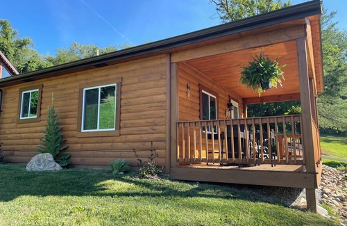 Large Cabine | LILY PAD: Cozy Cabin with Unique Charm overlooking small pond on our property.
