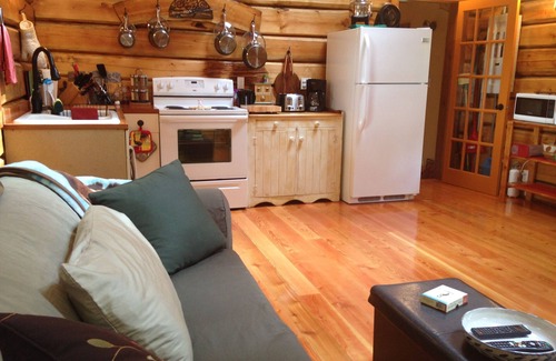 Roberts Creek Cabine | Log Cabin, lumineux, luxueux, calme. Idéal pour les couples et les familles avec enfants.