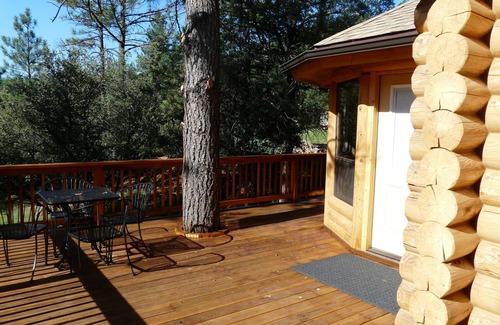Whispering Pines Cabine | Log Cabin dans les pins, Treehouse avec Swinging Bridge, beau ruisseau à proximité