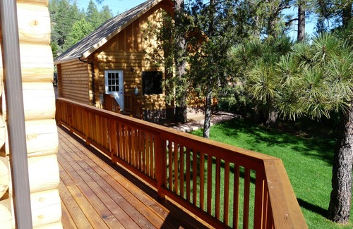 Whispering Pines Cabine | Log Cabin dans les pins, Treehouse avec Swinging Bridge, beau ruisseau à proximité