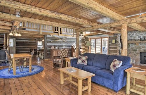 White Lake Maison | Log Cabin on the Wolf River with Private Hot Tub!