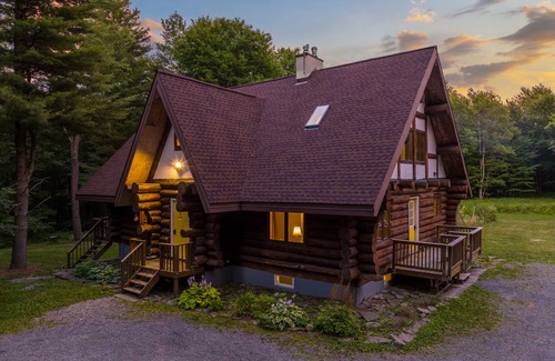 Homer Cabine | Log Cabin with Private Indoor Heated Pool-Hot Tub-firepit-Game Room-100 acres