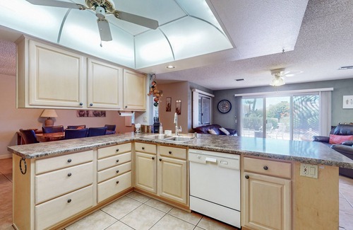 Sun City Maison | Lovely 55+ home with open floor plan and outdoor patio space