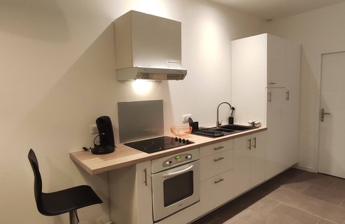 Ancenis Appartement | Studio du bas vue jardin