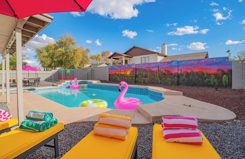Mesa Maison | Luxe Oasis! Heated Pool, Spa, Theater, Game room, Sauna & Gym!