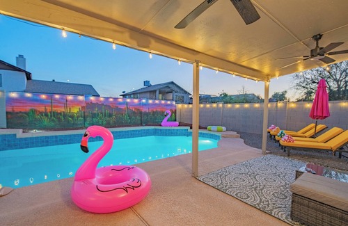 Mesa Maison | Luxe Oasis! Heated Pool, Spa, Theater, Game room, Sauna & Gym!