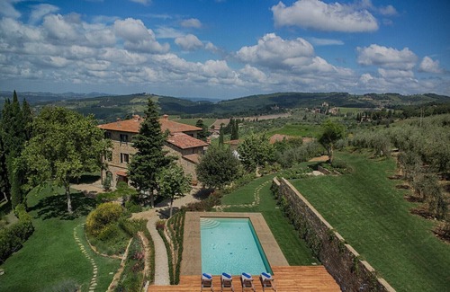 Panzano in Chianti Appartement | Chianti de luxe avec charme, vue, piscine et patio privé