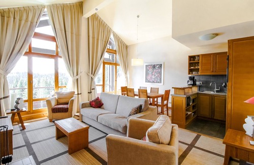 Flaine Appartement | T3 penthouse de luxe orienté sud avec cheminée