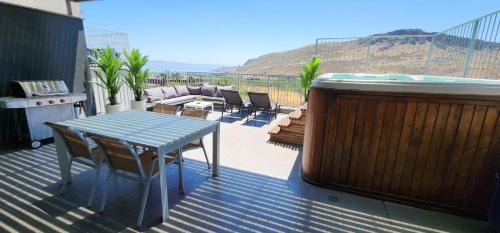 Migdal Maison | Magdala Infront Sea of Galilee and Mount Harbel