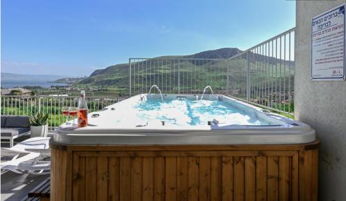 Migdal Maison | Magdala Infront Sea of Galilee and Mount Harbel