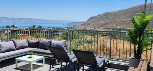 Migdal Maison | Magdala Infront Sea of Galilee and Mount Harbel