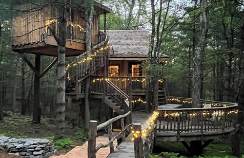 Sparrow Bush Cottage | Magical, all season, multilevel treehouse on beautiful 120 acre property.