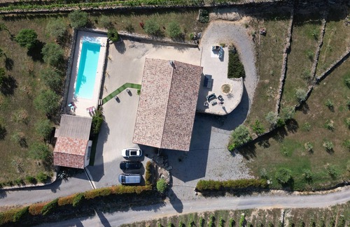 Rosieres Maison | Maison Cosy au calme piscine privée, Sud Ardèche, Vue exceptionnelle