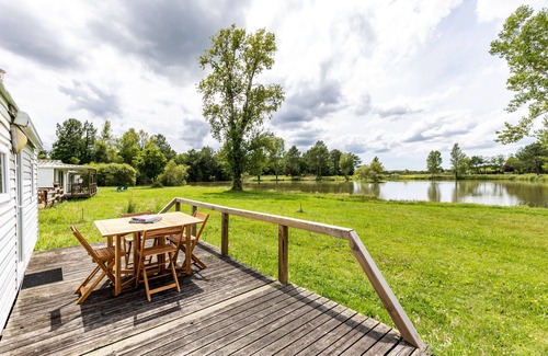 Queyrac Location De VR | Mobil-home 3 Personnes au Lac d'Isachris - Idéal pour Pêche, Randonnée et Détente dans le Médoc