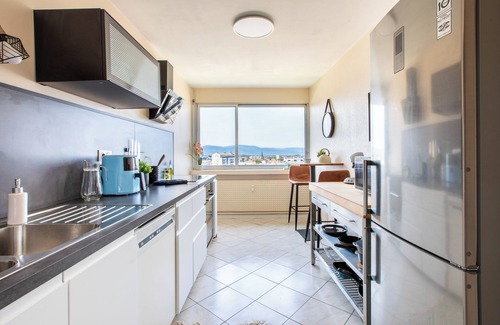 Mulhouse Appartement | Modern 2BR Sunset View over Vosges Full Kitchen Netflix & Parking