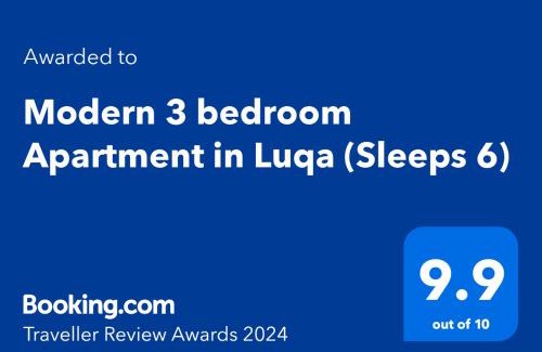 Luqa Appartement | Modern 3 bedroom Apartment in Luqa (Sleeps 6)