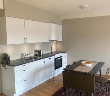 Bardufoss Appartement | Modern apartment in Bardufoss Center - two bedrooms, garage, terrace