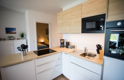 Wremen Appartement | Appartement moderne et lumineux avec terrasse, juste derrière la digue, dans la station balnéaire de la mer du Nord, Wremen