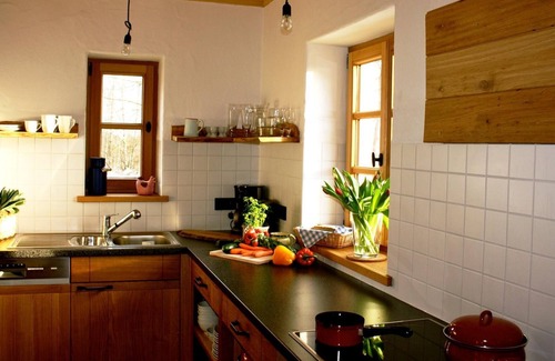 Geiersthal Appartement | Modern mountain hut with large wooden veranda