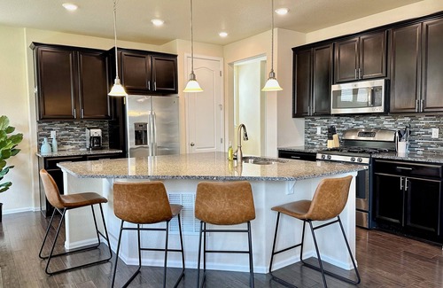 Parker Maison | Modern Parker Tudor Home w/ 4 Bed, 3.5 Bath, Office, Fenced Yard & 2 Car Garage