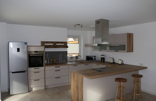Poseritz Maison | Maison de vacances moderne et spacieuse sous chaume avec cheminée, sauna, WiFi et. eau à proximité