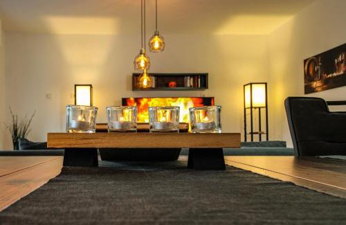 Bullay Appartement | Moderne FeWo SKY Netflix Terrasse Burgblick Boxspringbett Waschtrockner