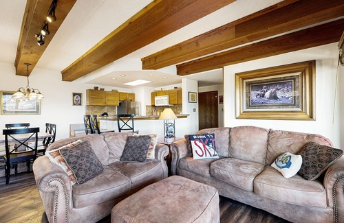 Crested Butte Copropriété | Mountain view condo with fireplace, hot tubs, sauna, & easy slope access