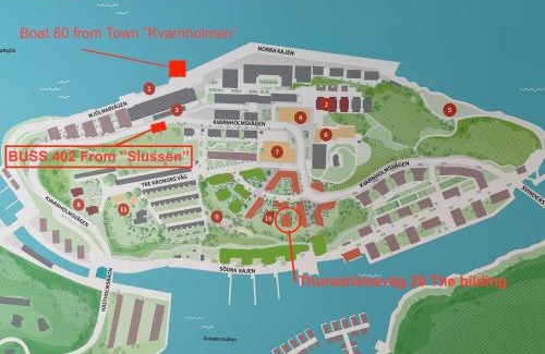 Blockhusudden Appartement | Newly built bright apartment, close to everything If you want to visit Stockholm, you will find the perfect accommodation here! Ferry line 80 makes it very convenient and easy to get to the city center