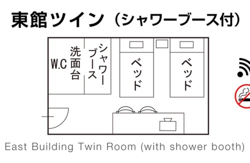 Matsuyama Maison | Nonsmoking East Building Twin Shower booth / Matsuyama Ehime