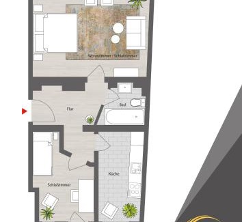Krampfervorstadt Appartement | NUWILU ONE - Apartment mit Balkon im Herzen Erfurts - Magenta TV- Netflix - Disney