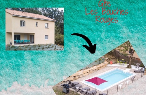Vesseaux Maison | Gite avec piscine LES BOUCHES ROUGES 12 personnes + 2 lits bébés