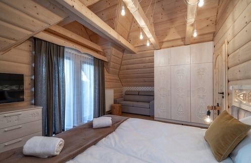 Szaflary Maison | Osada Guty - Cabane en rondins de luxe avec pierre