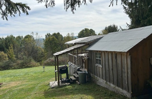 Unadilla Cabine | Our Rustic Serenity Camp is 190 sq ft and over looks the river valley.