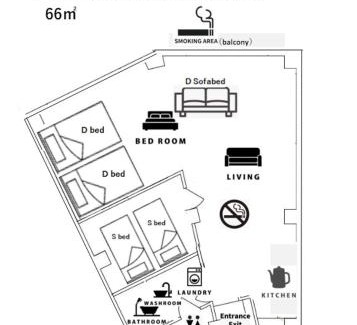 Hiroshima City Centre Maison | P-STAY広島平和公園withペット 401号室